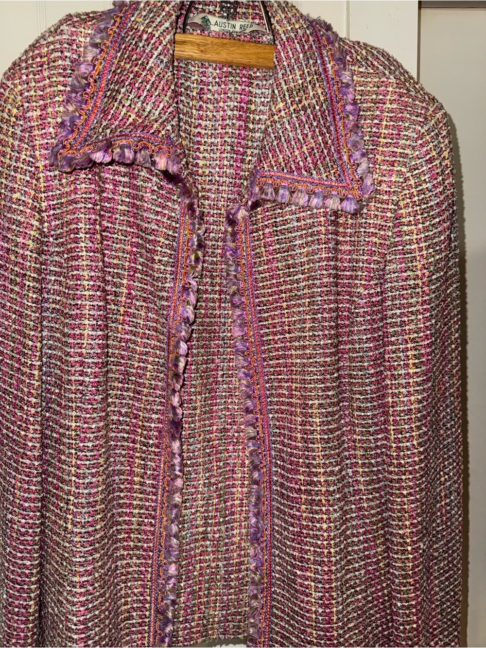 Austin Reed Pink and Purple Tweed Blazer Jacket